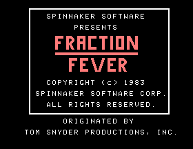 Fraction Fever Title Screen